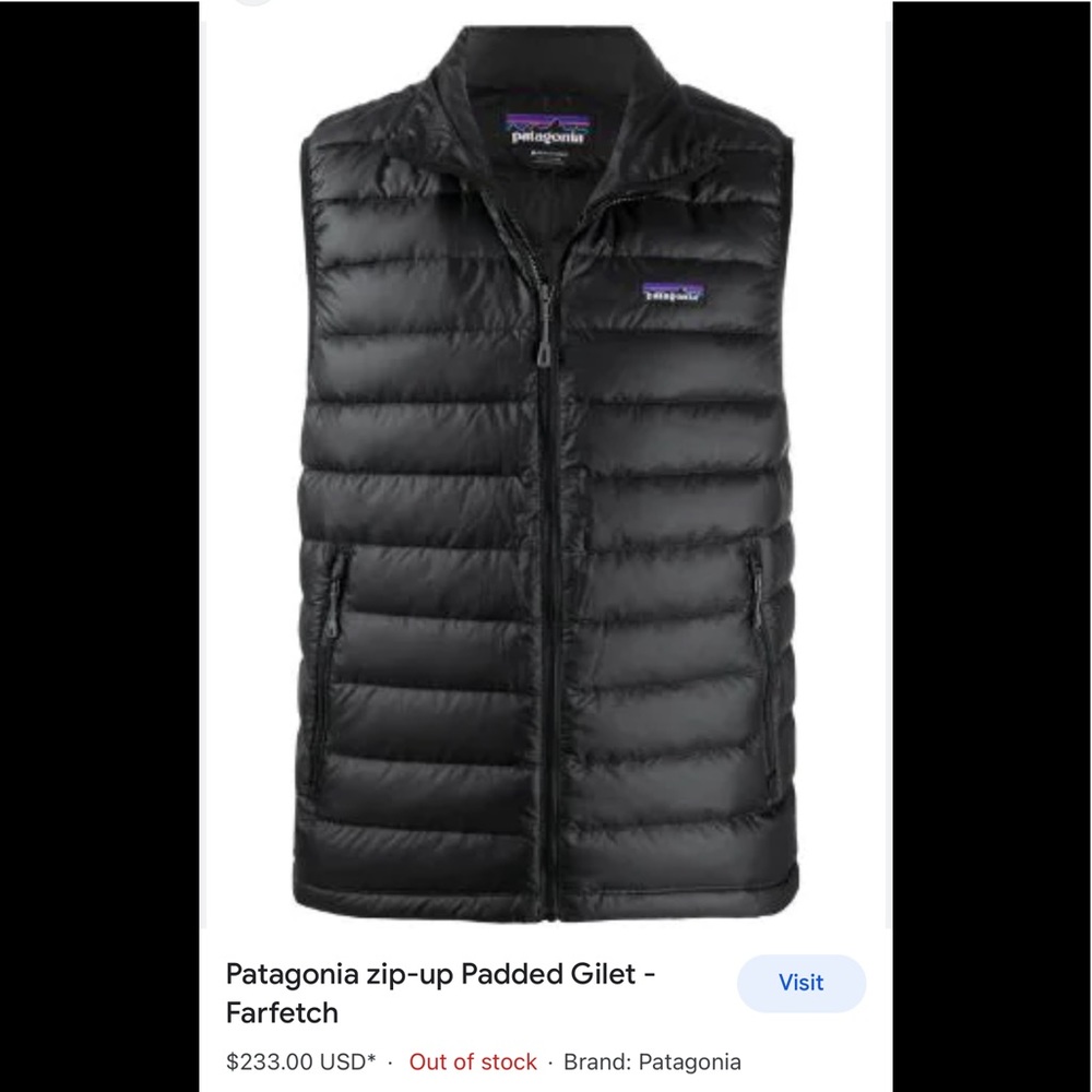 Like new black Patagonia padded vest